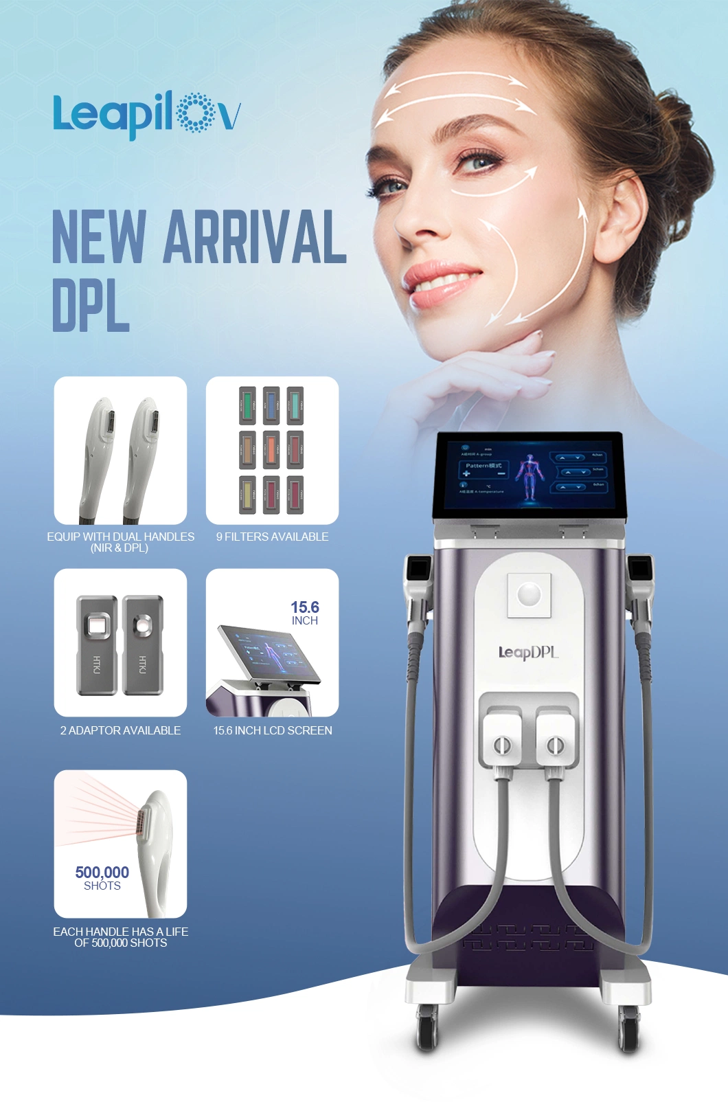 Dpl IPL Laser Nail Guns Skin Care Products with Price LED Face Skin Care Light Machine